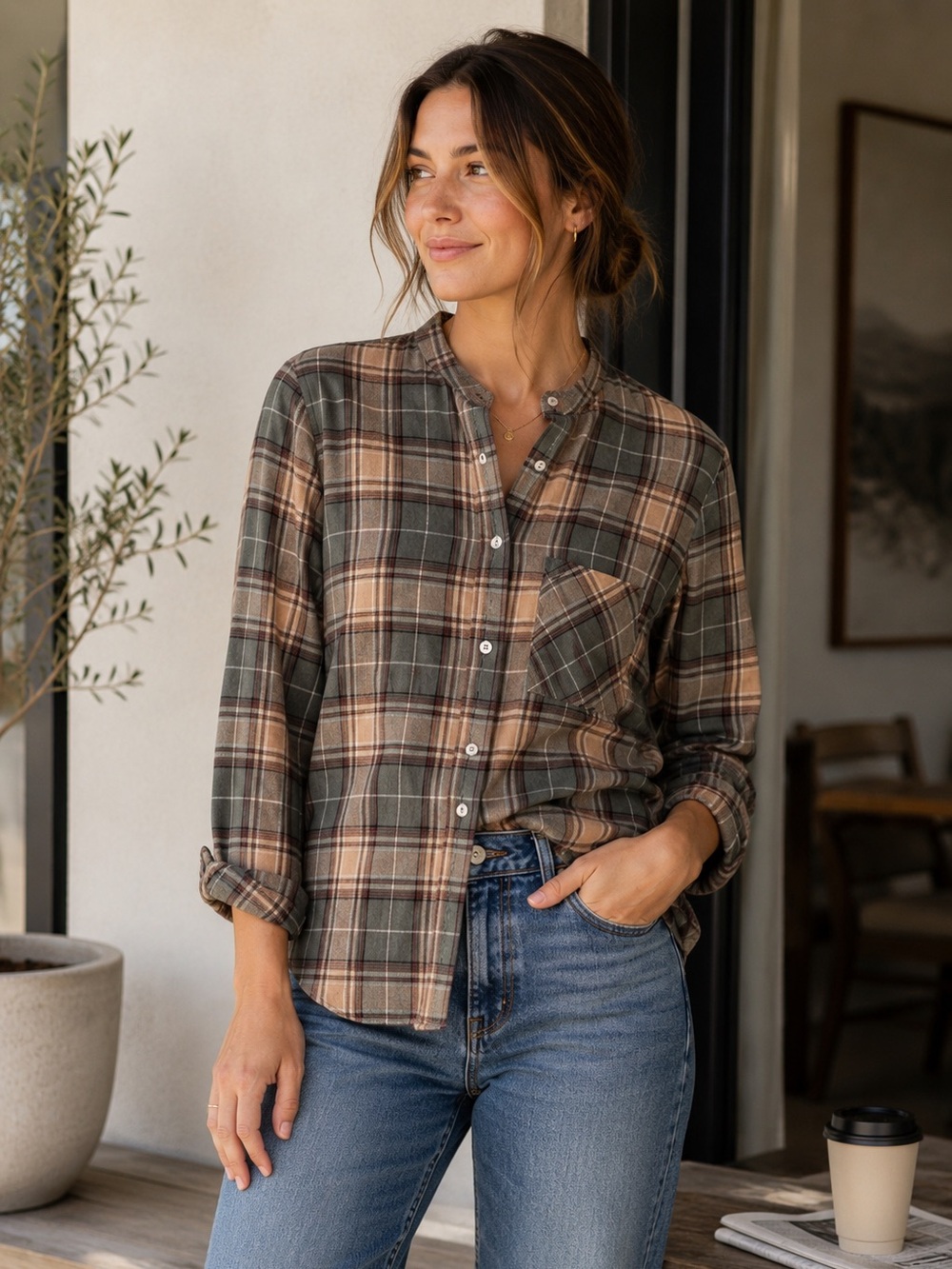 The Little Project Plaid Cotton Shirt Made in Los Angeles Sz Small